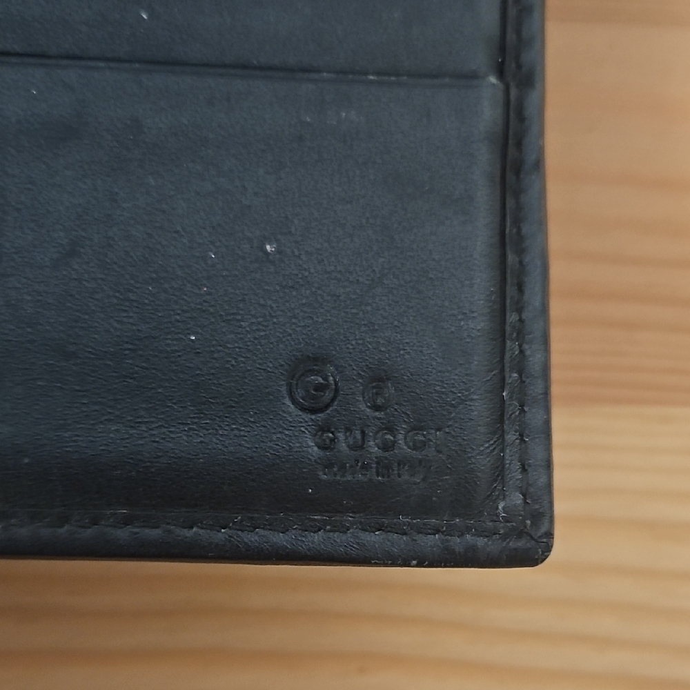 Gucci GG Monogram Black Canvas Leather Trifold Long Continental Wallet Vintage - Picture 3 of 15